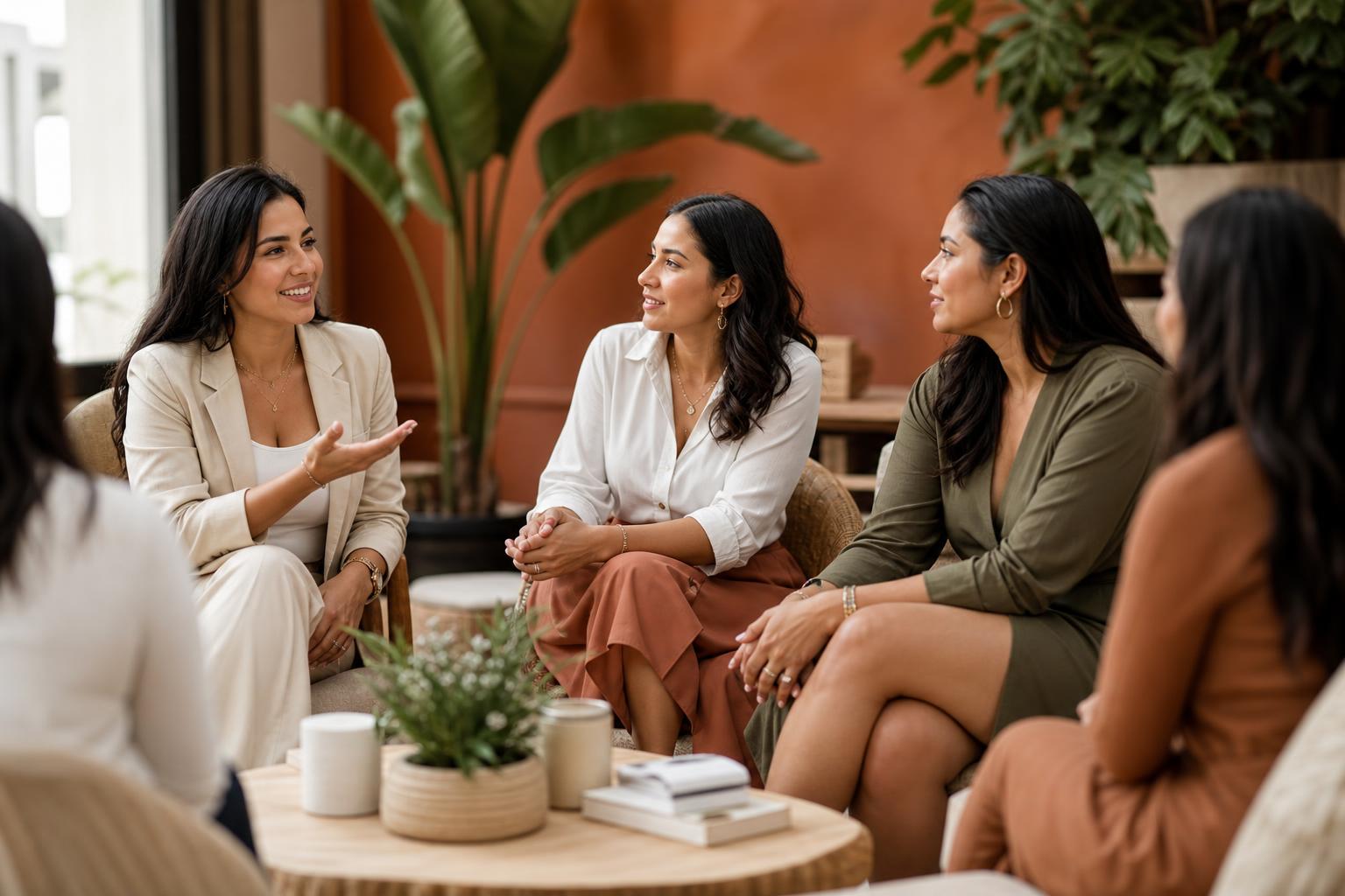 Grupo de mujeres del Círculo Despierta Tu Esencia compartiendo en comunidad